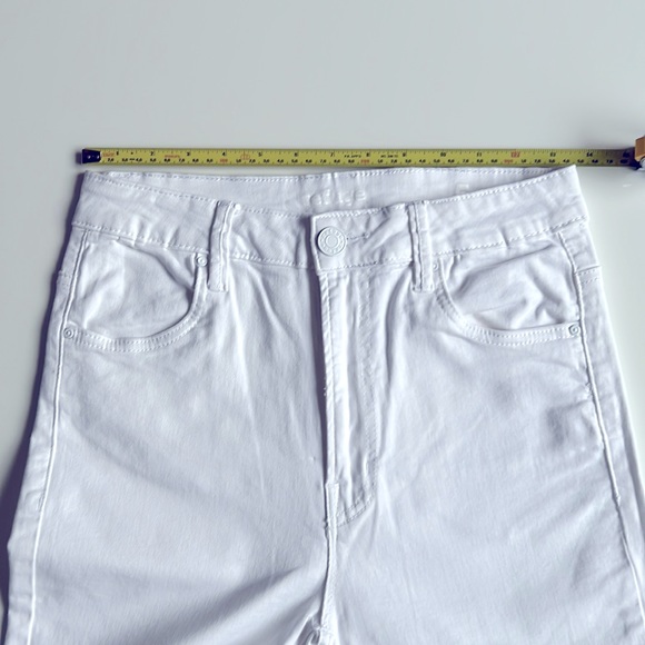 Refuge white jeans high waist, kick flare, distressed hem - Picture 6 of 10